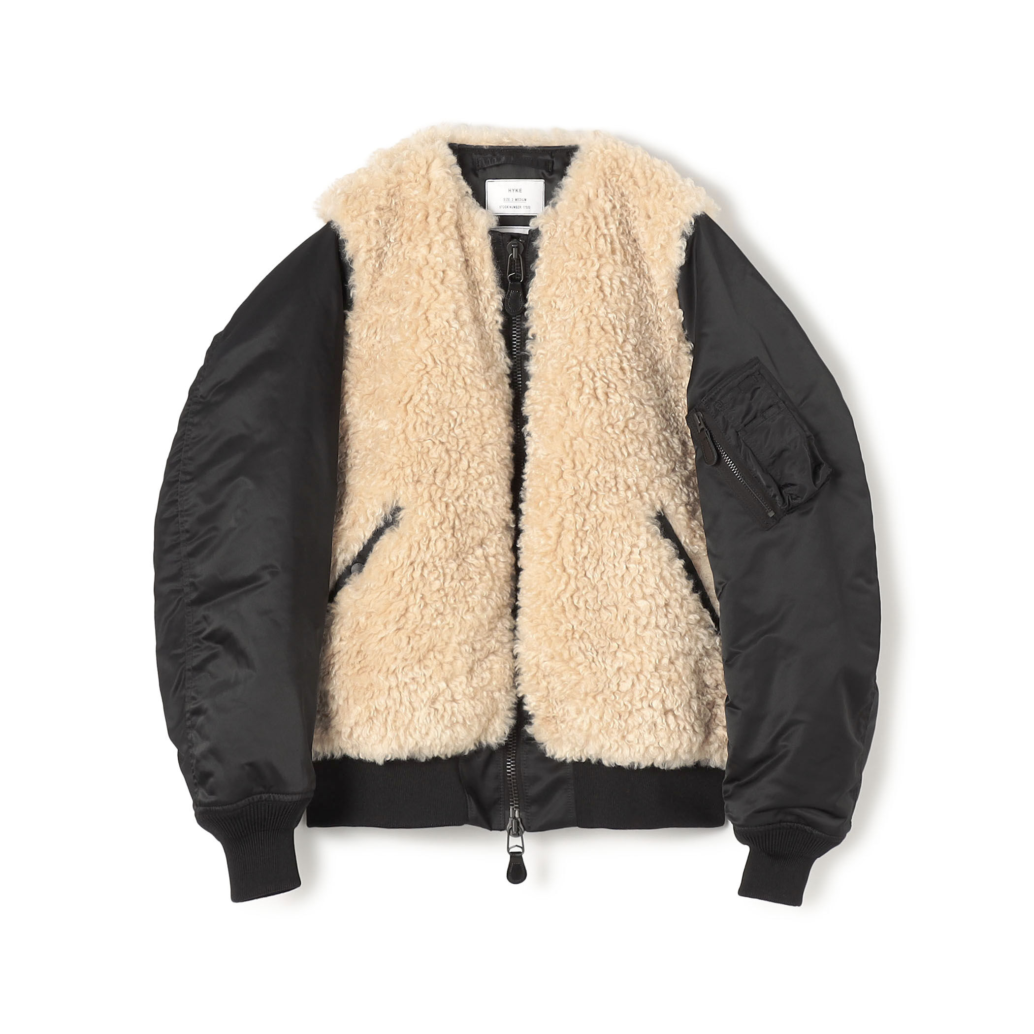 【3日まで限定値下げ】HYKE FAUX SHEARLING TYPE MA-1 3日まで限定値下げ】HYKE FAUX SHEARLING TYPE MA-1 24AW NEW
