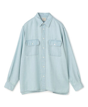 リヨセルデニム ダブルポケット レギュラーカラーシャツ