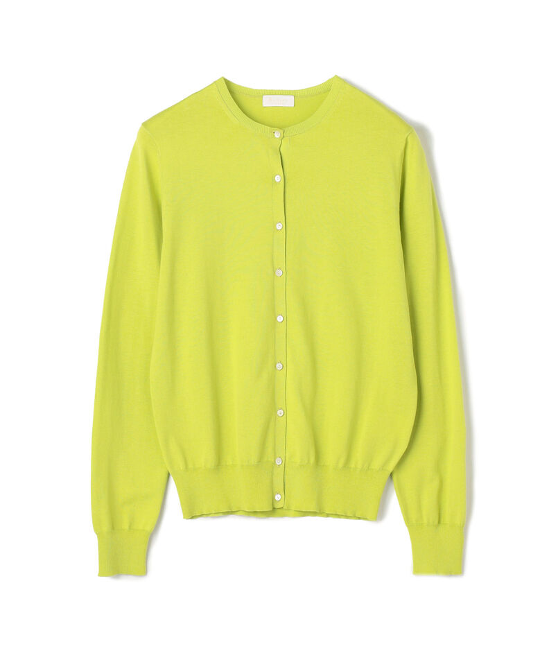 ハイゲージコットン クルーネックカーディガン