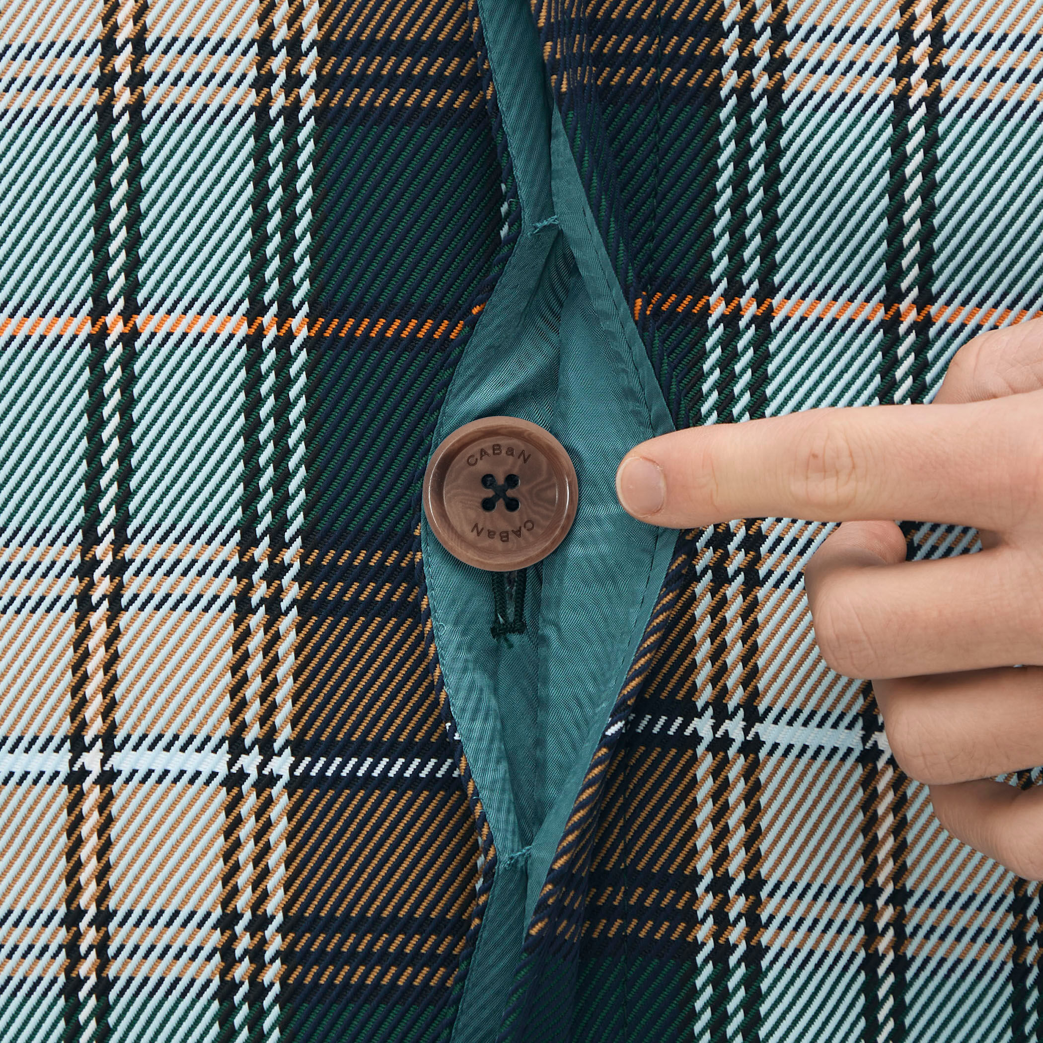 ポリエステル ビッグチェックジャカード ステンカラーコート