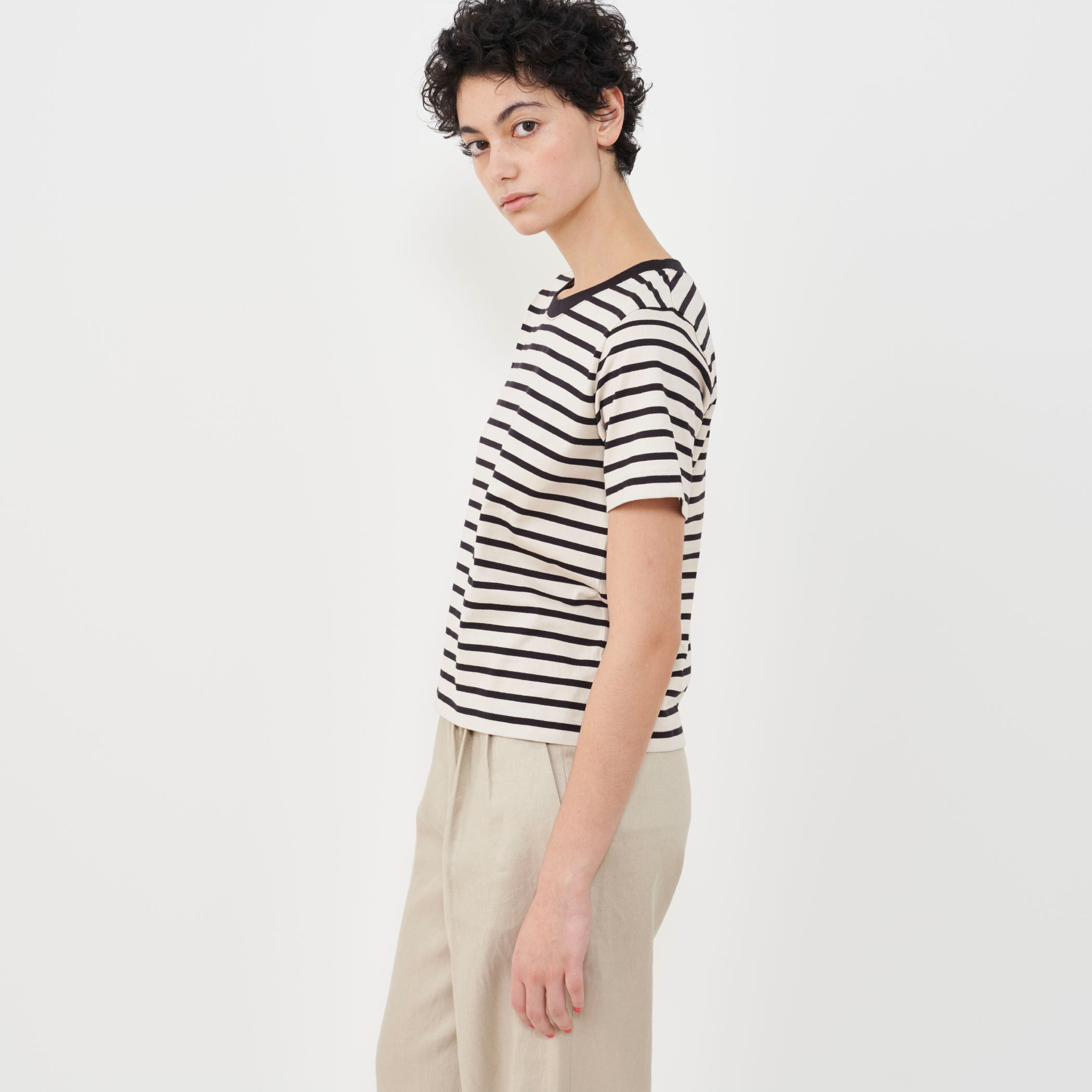 【新品】手洗可GALERIE VIE クルーネックニット ボーダー ¥37400 新品】手洗可GALERIE VIE クルーネックニット ボーダー ¥37400