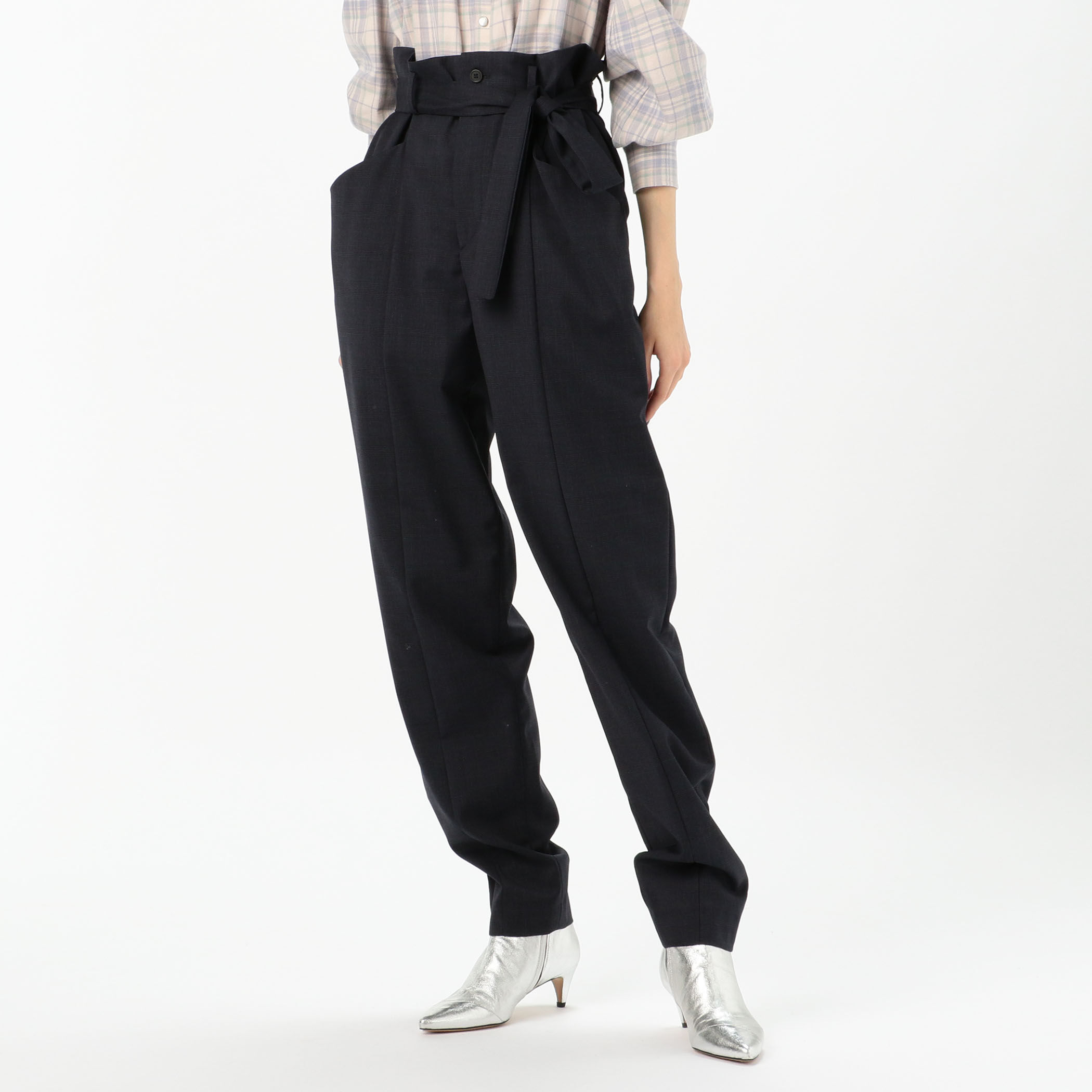 ISABEL MARANT ETOILE VITTORIA ウール ベルテッドパンツ