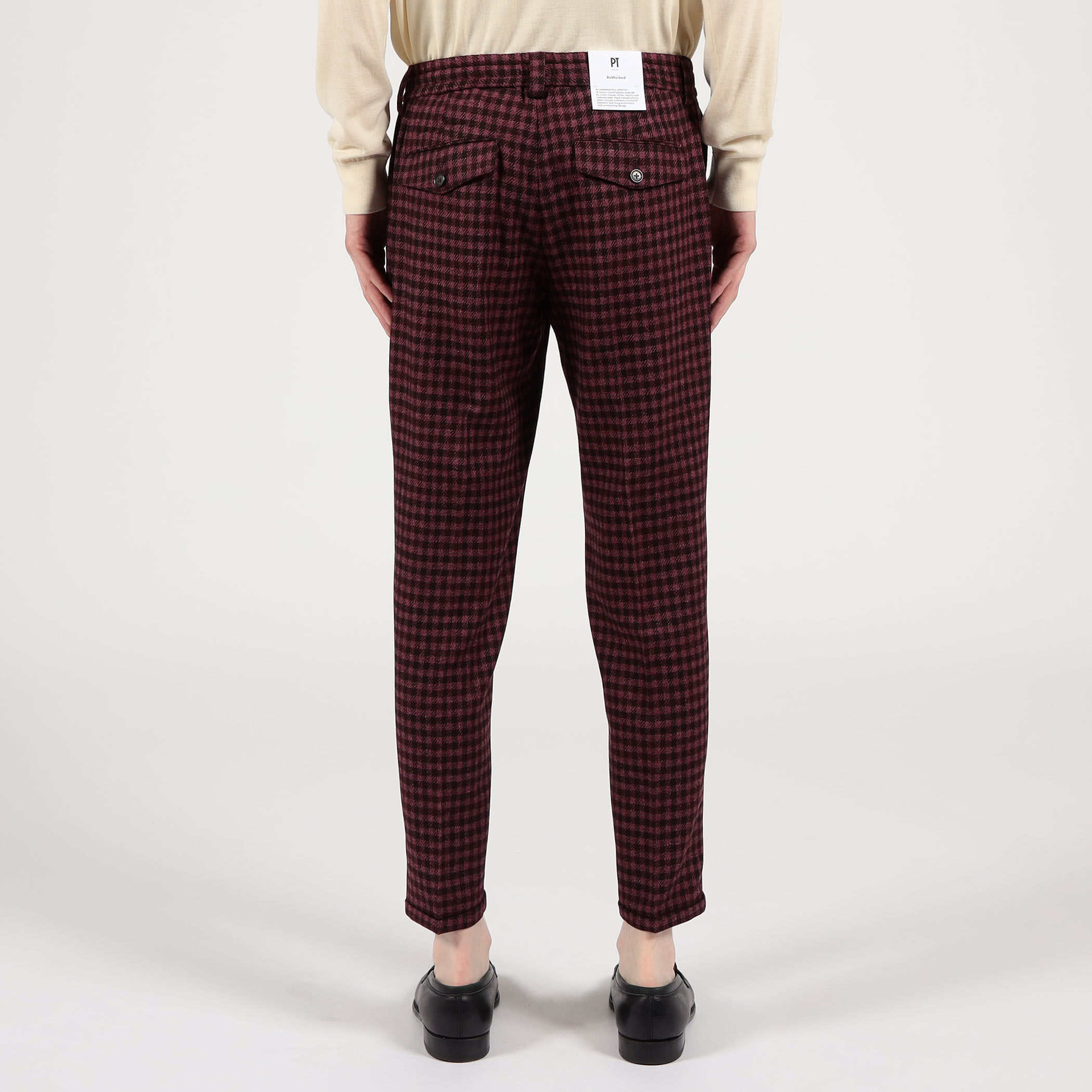 PT TRINO Rebel Fit ウールシルクリネン ノープリーツスラックス