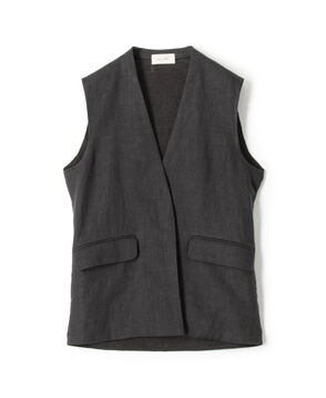 ■リネンファブリックコンビ ショートジレ