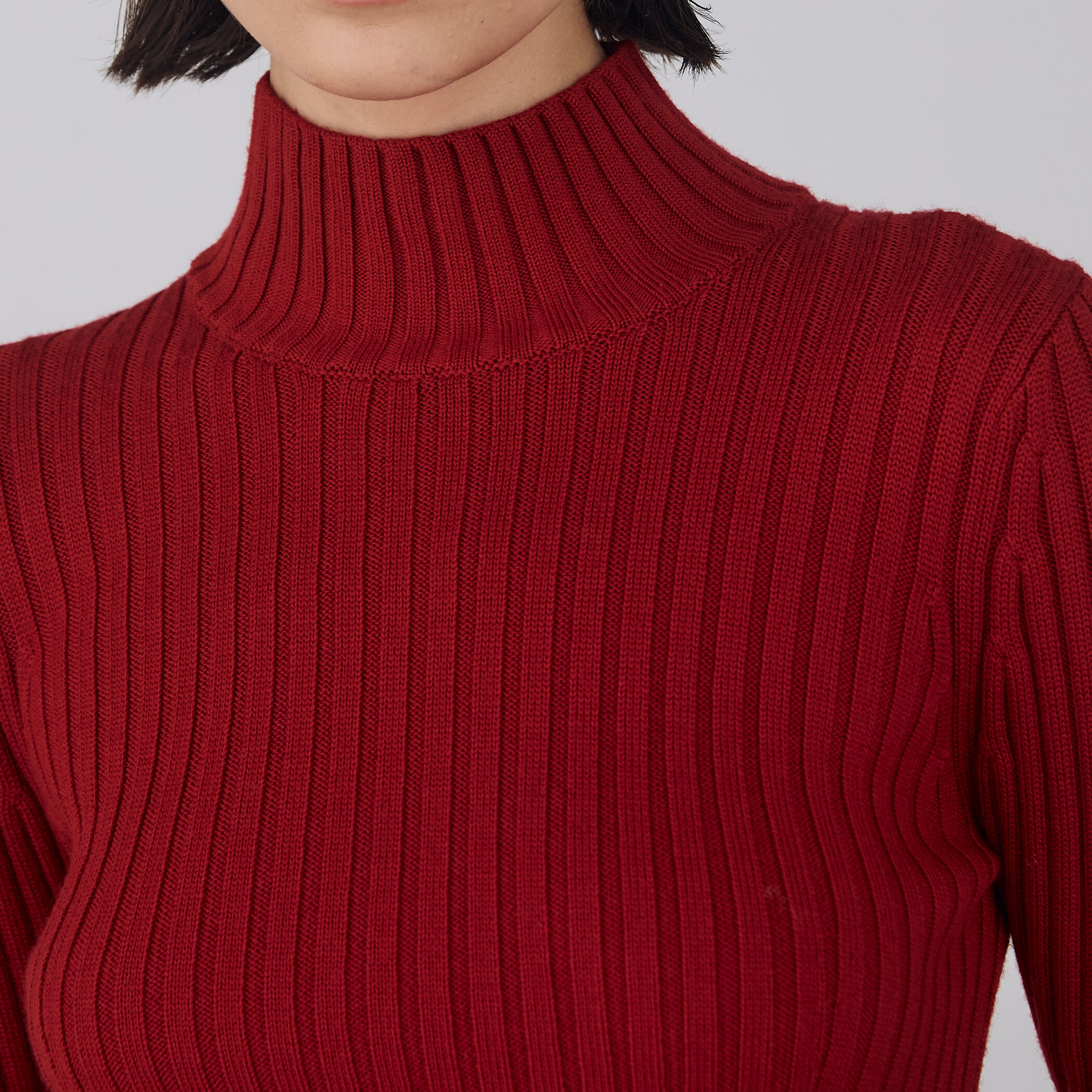 デプレ DES PRES トゥモローランド 24AW ウールベーシックリブ クルーネックプルオーバー ニット セーター 長袖 F レッド /DF ■OS ■SH レ ウールベーシックリブ クルーネックプルオーバー