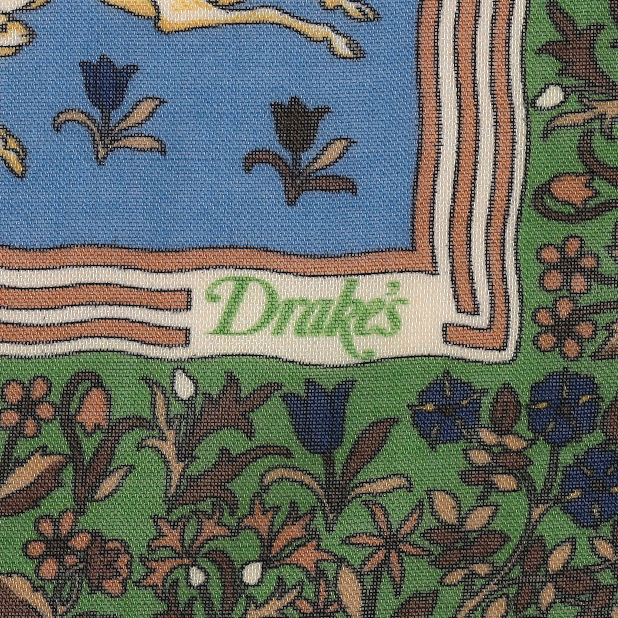 DRAKE'S ウールシルク アーカイブアニマルプリント ストール