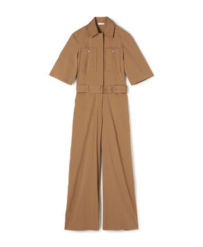 stretch Poplin half sleeve jumpsuit