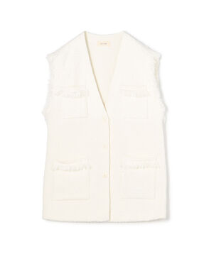 インレイパターン ニットジレ