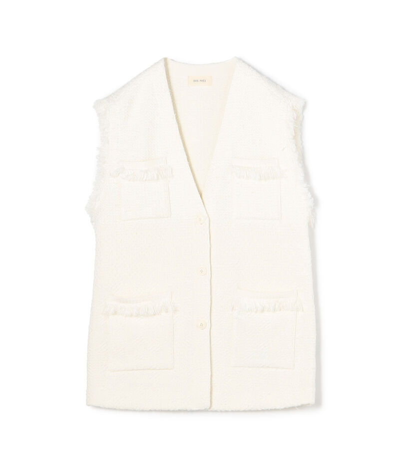 インレイパターン ニットジレ