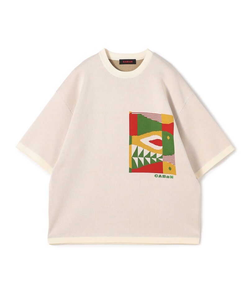 CABaN フィッシュジャカード ハーフスリーブプルオーバー