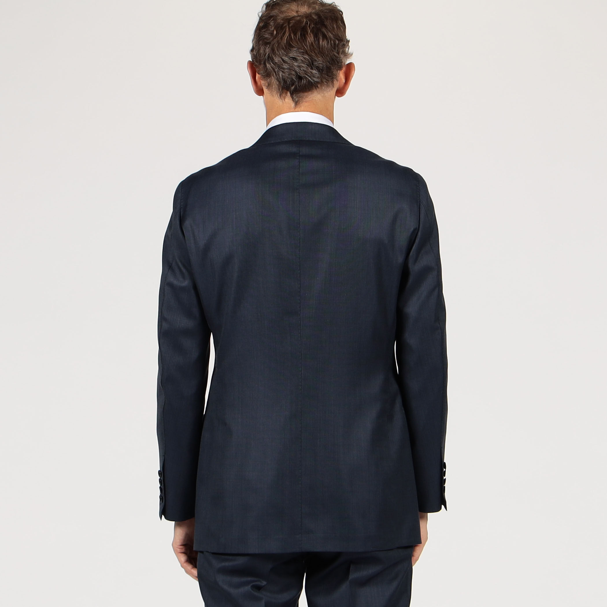 ウールシルク ピンヘッド シングルブレステッド2Bスーツ Delfino