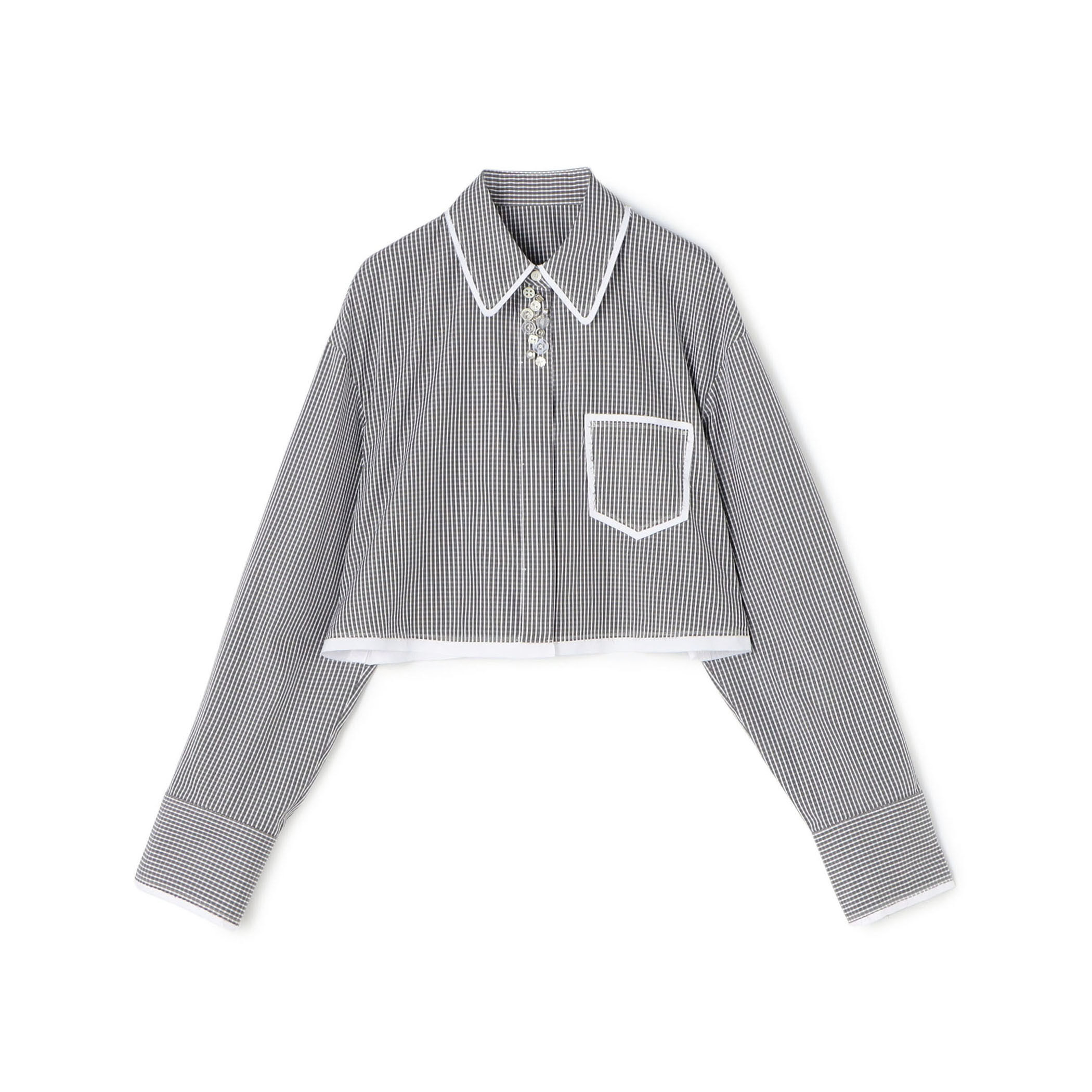 新品2025AWデプレコンパクトプレーンコットン クロップドシャツ コンパクトプレーンコットン クロップドシャツ