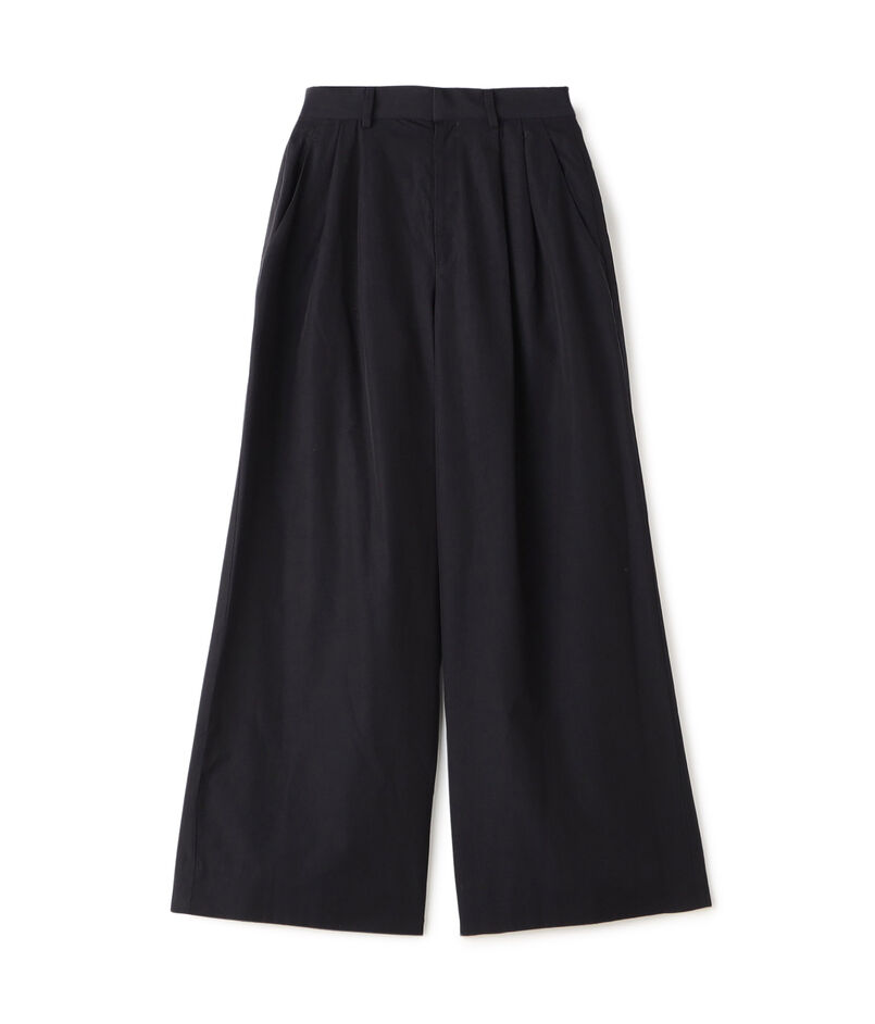 シャトルポプリン 2タックワイドパンツ