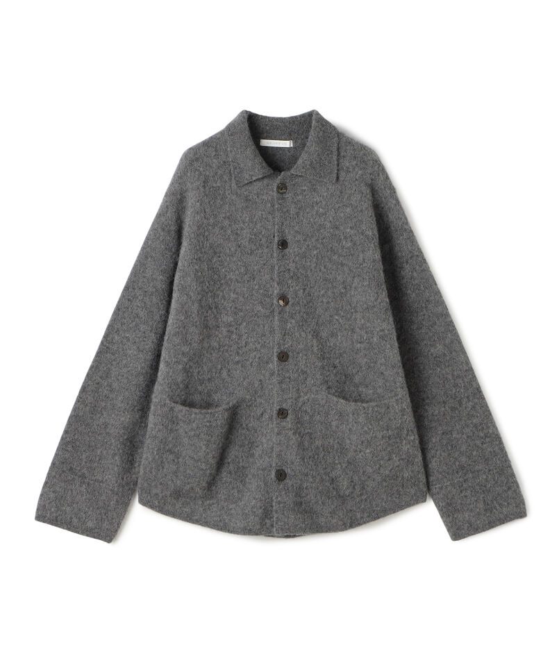 ベビーアルパカボイルド シャツカーディガン