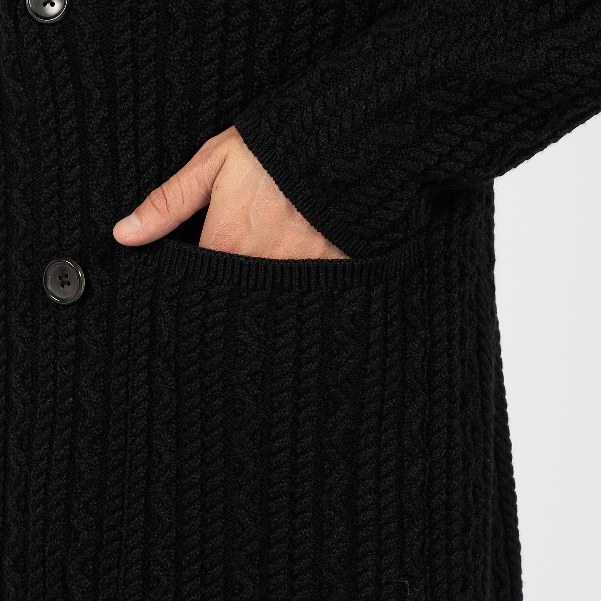 ウールケーブルニット ダブルブレスト4Bジャケット｜トゥモローランド