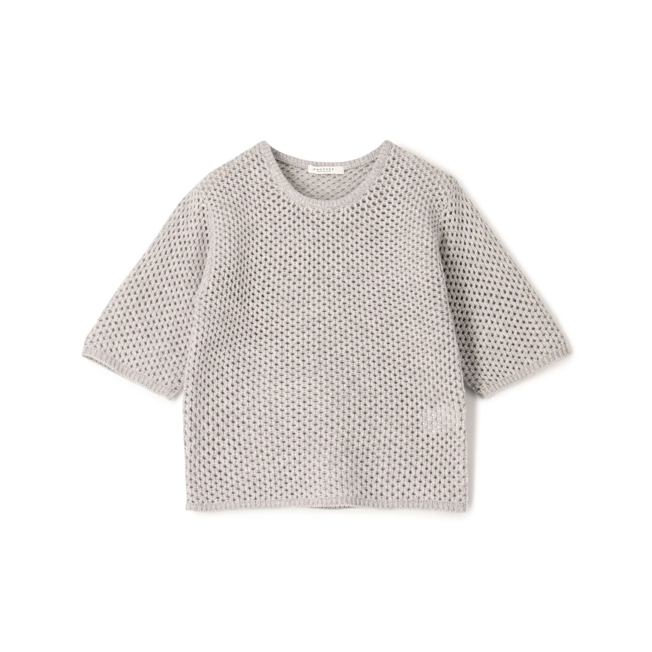MACPHEEウールケーブルニットコンビ ボリュームスリーブプルオーバー1209 ウールメッシュ ハーフスリーブプルオーバー｜トゥモローランド