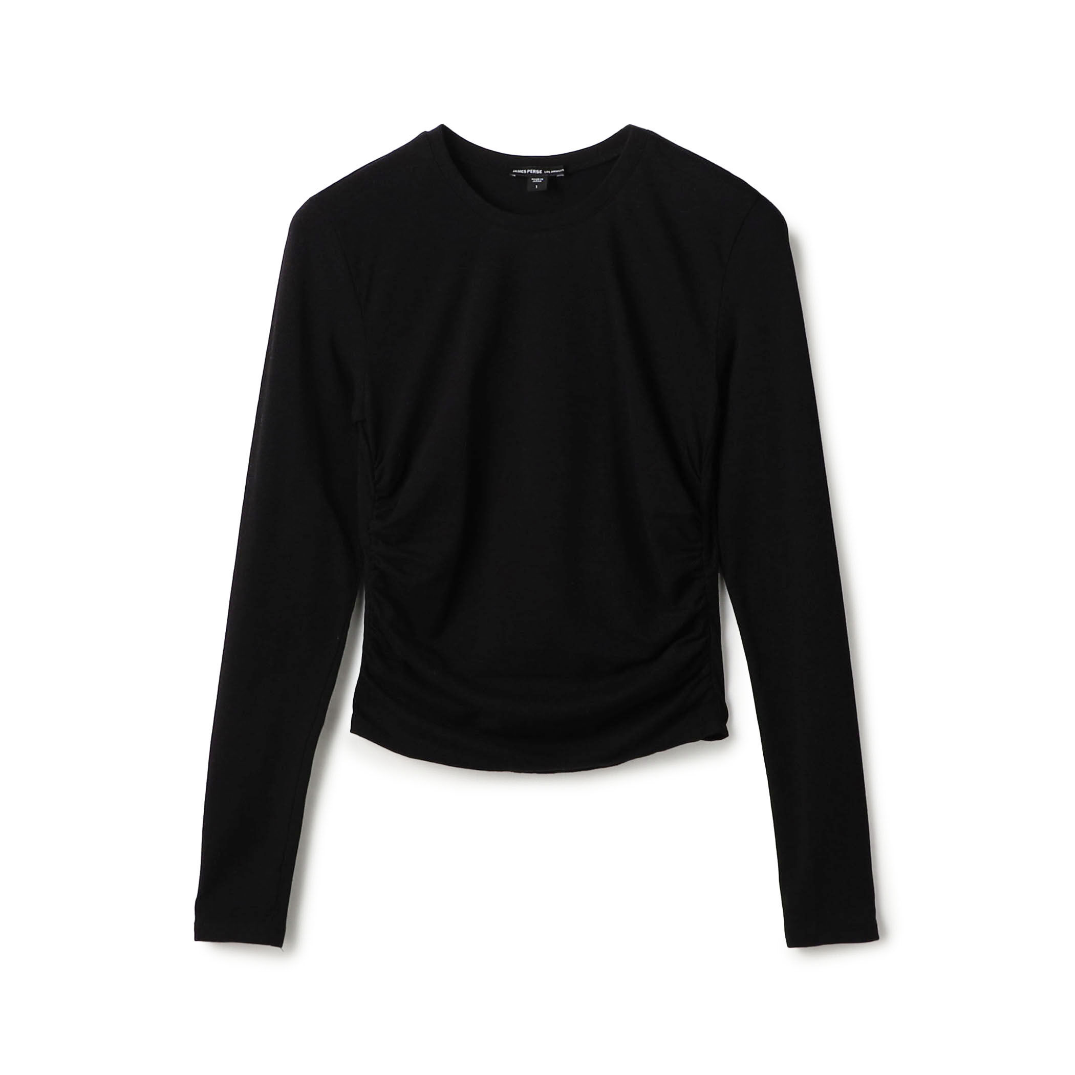 コットンポリエステルジャージー サイドシャーリングTシャツ