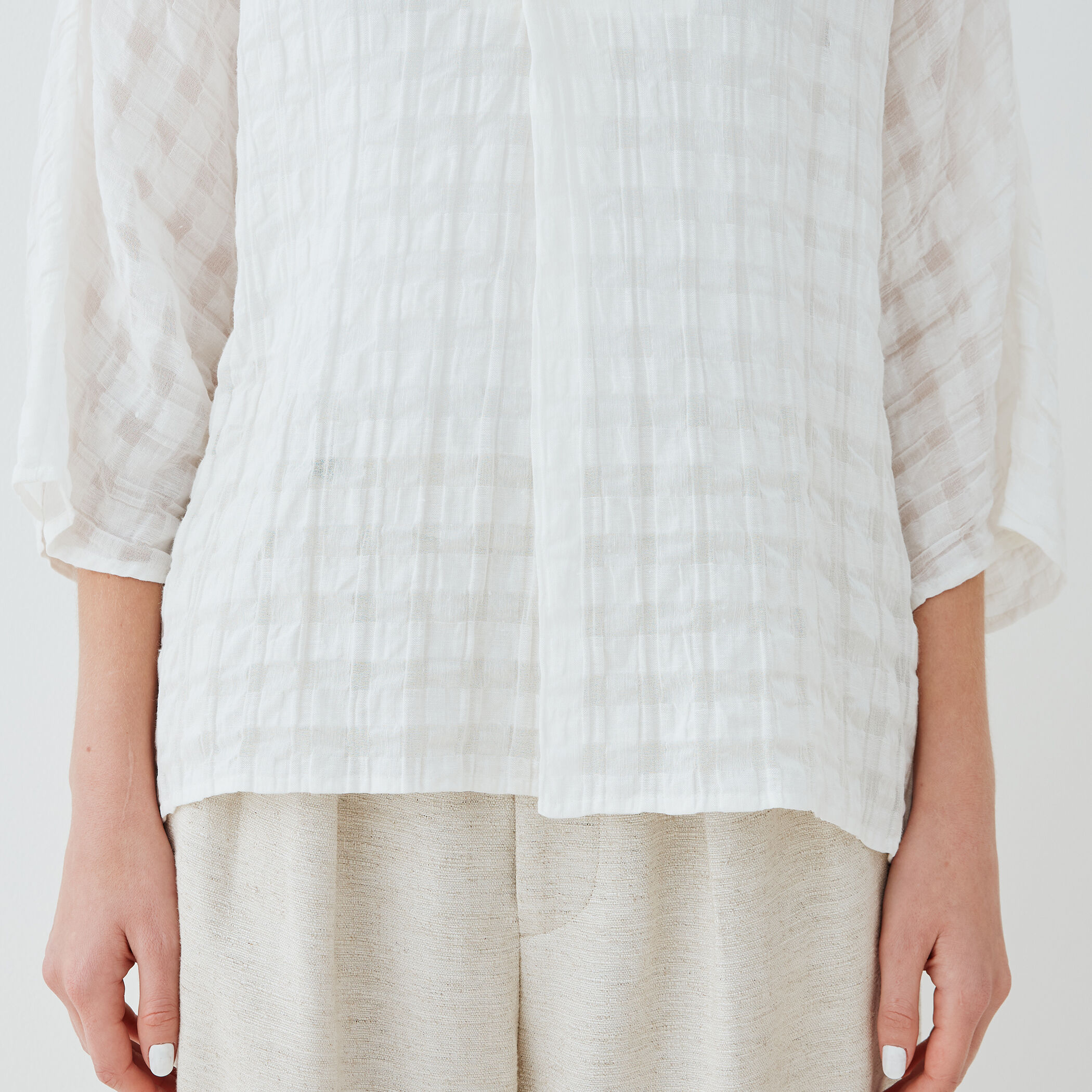 シアーチェック ワイドシャツ｜トゥモローランド 公式通販