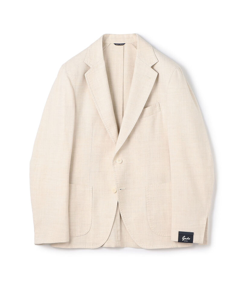GABO コットンポリエステルリネン シングルブレステッド2Bジャケット