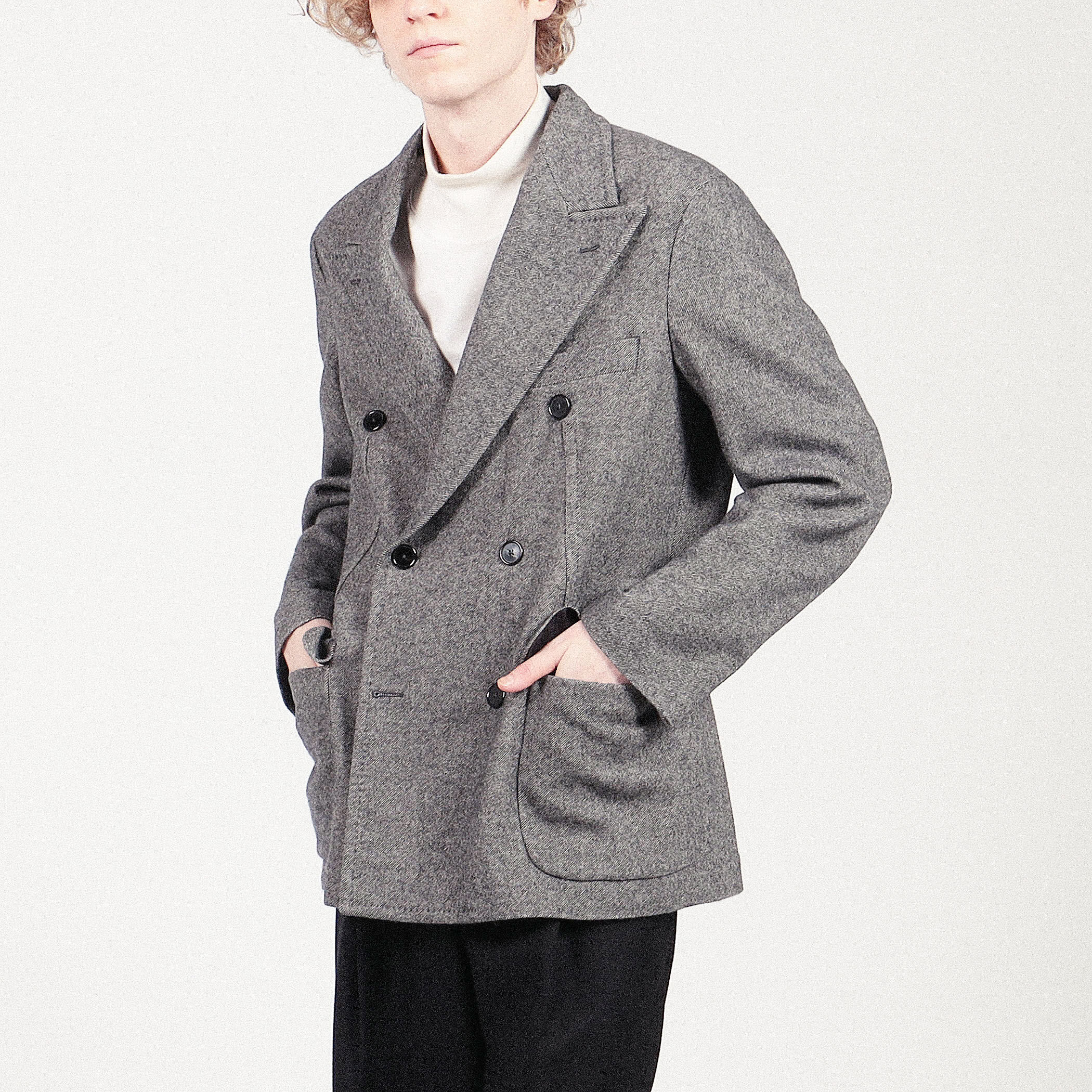 美品 トゥモローランド PILGRIM ダブルジャケット 52 Bonotto TAGLIATORE G-GLEN2DK ダブルブレステッド4Bジャケット