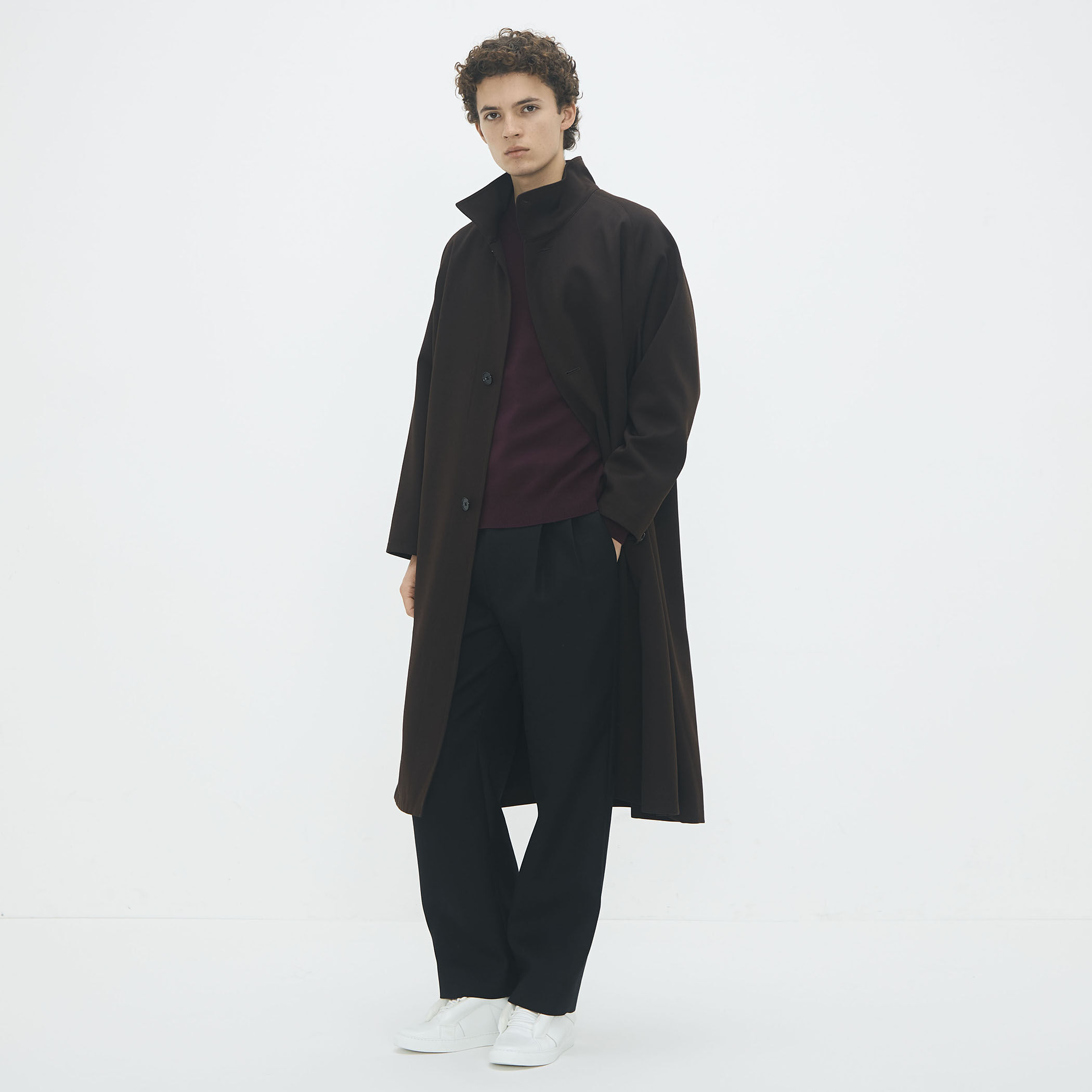 ウールギャバジン スタンドカラーコート｜トゥモローランド 公式通販