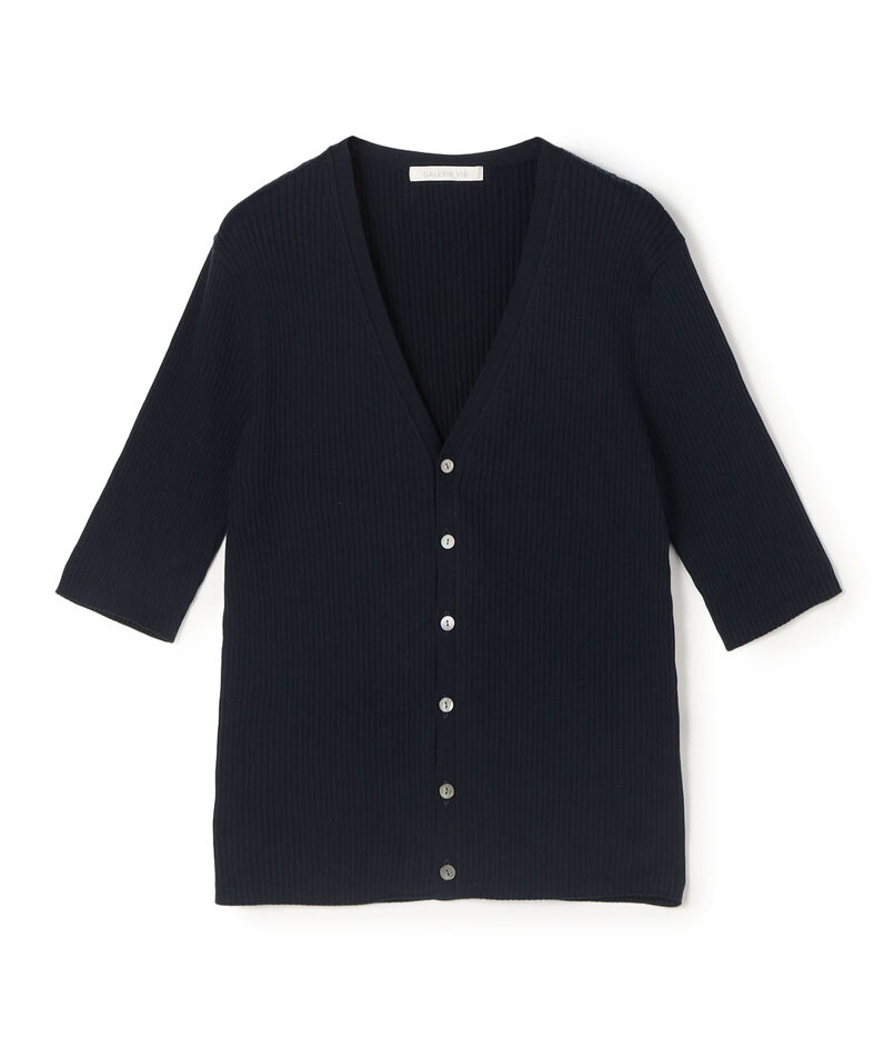ギザコットンリブ ハーフスリーブカーディガン