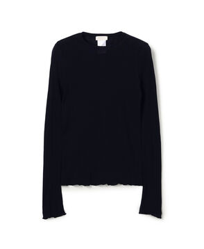 コットンシルクリブ クルーネックプルオーバー