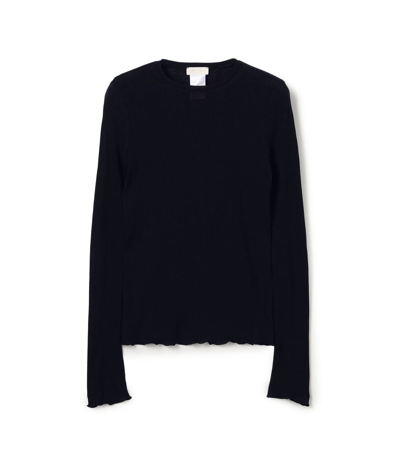 コットンシルクリブ クルーネックプルオーバー