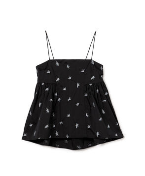 【別注】ne Quittez pas BLACK Camisole Embroidery トップス