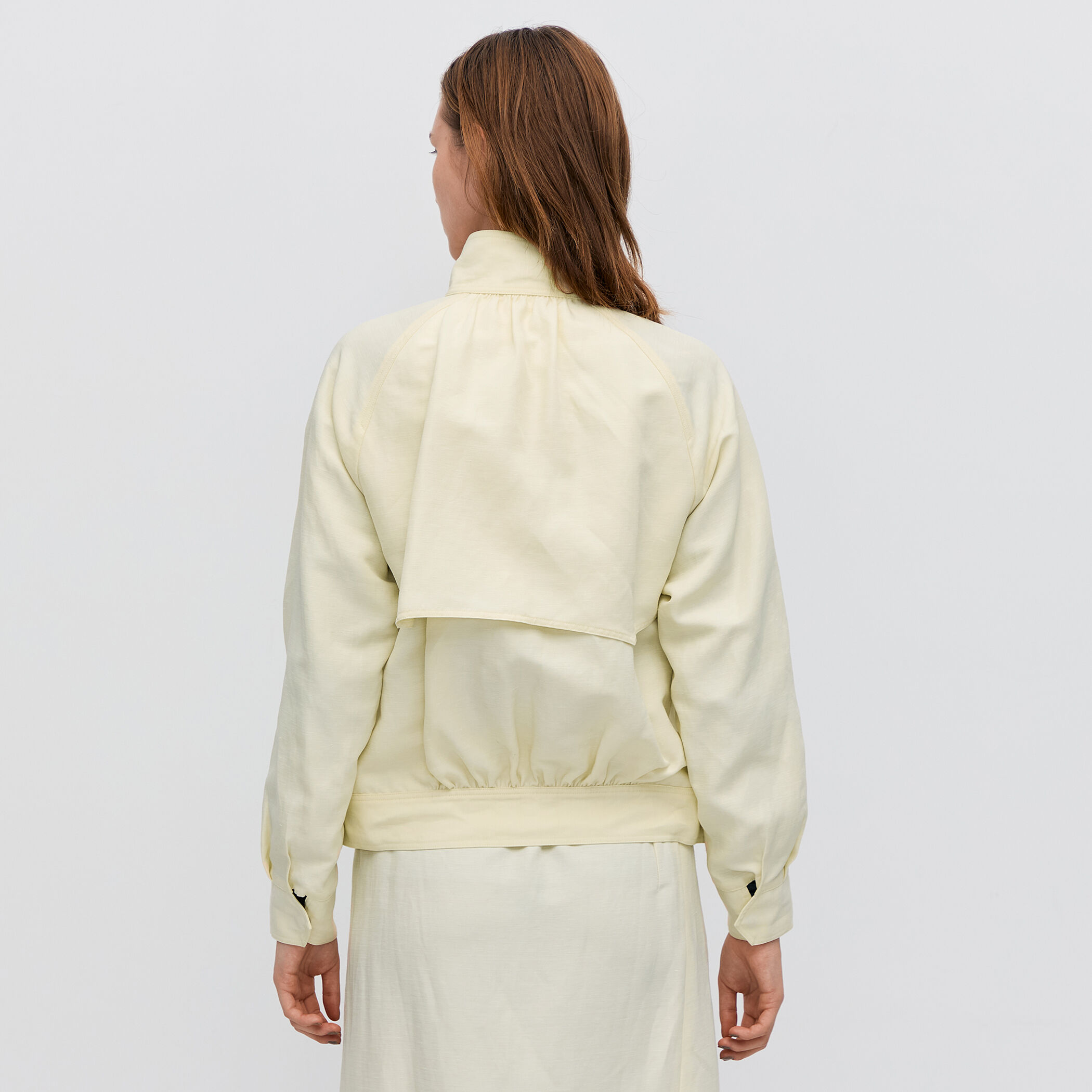 ナイロンリネンビンテージギャバジン ジップアップブルゾン