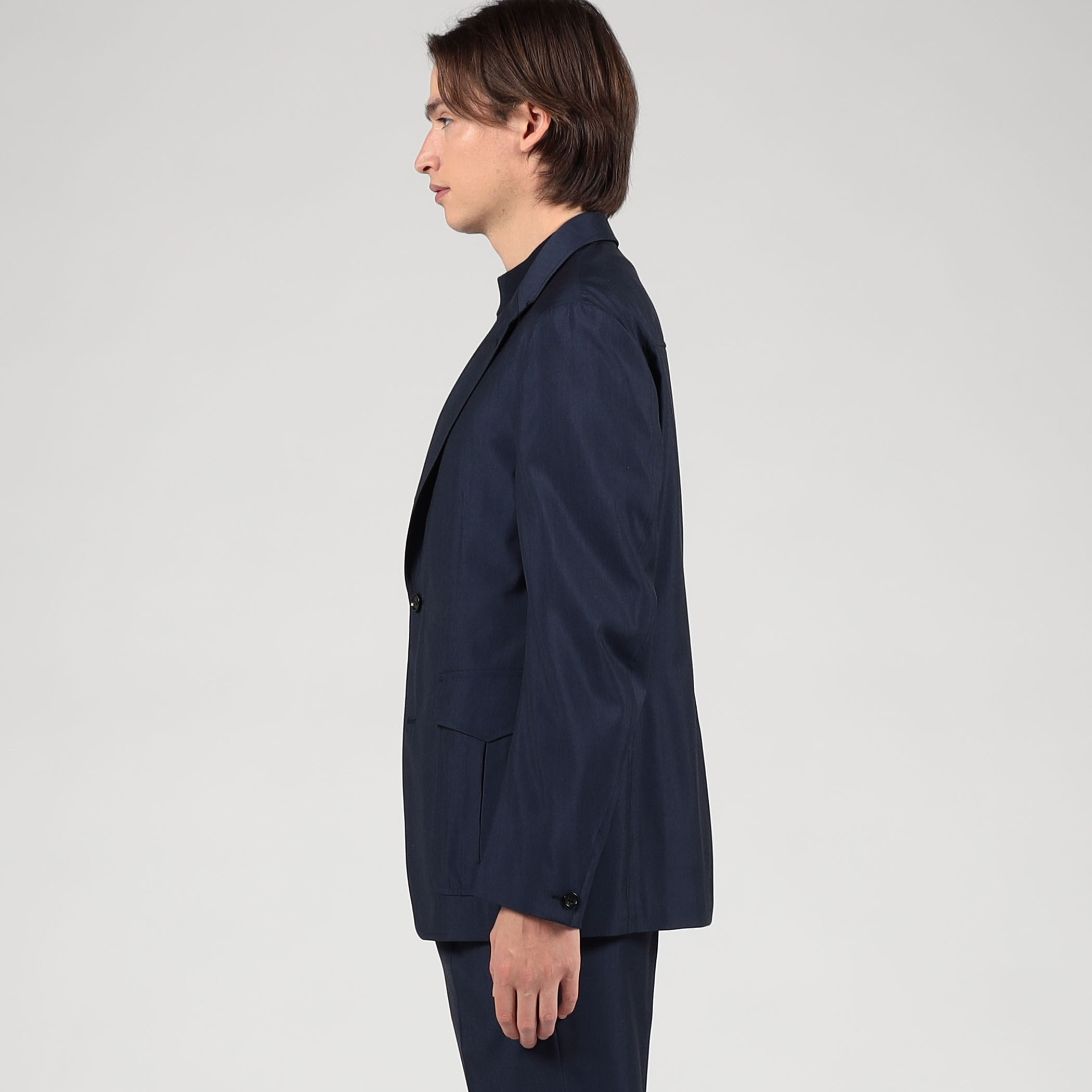 ウールシルク シューティングジャケット MARZOTTO ウールシルク シューティングジャケット MARZOTTO