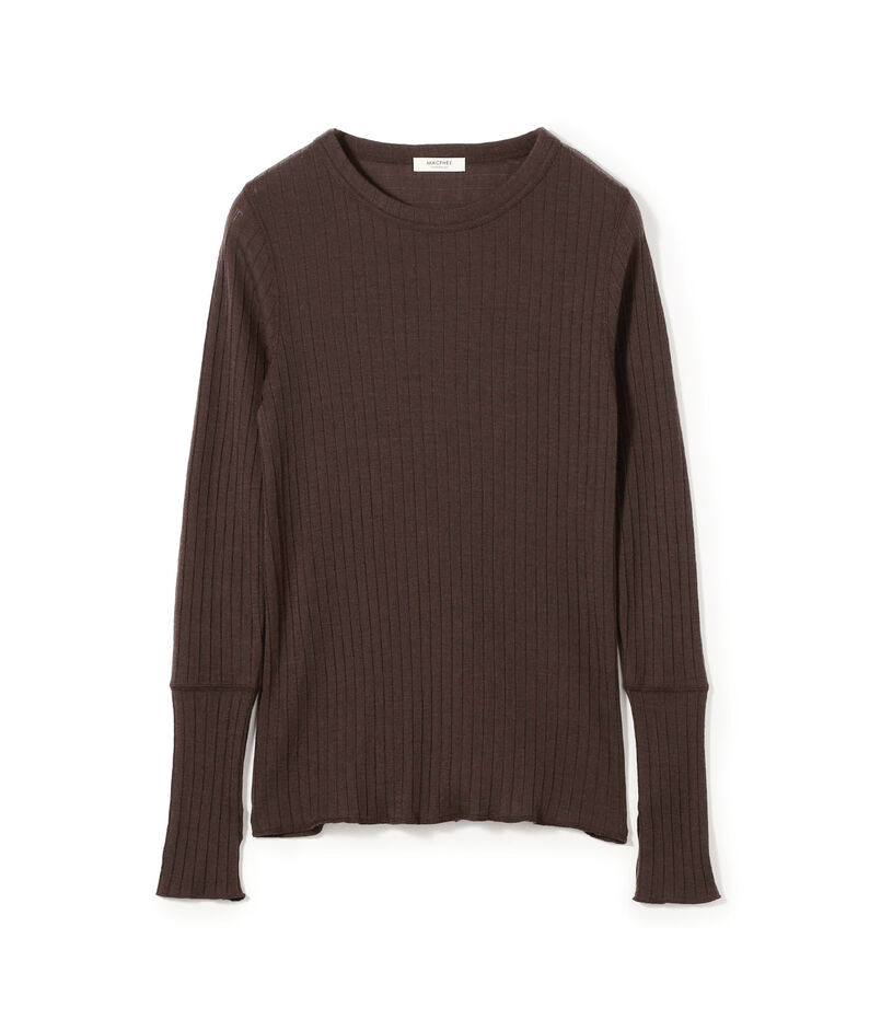 ウールリブ クルーネックプルオーバー