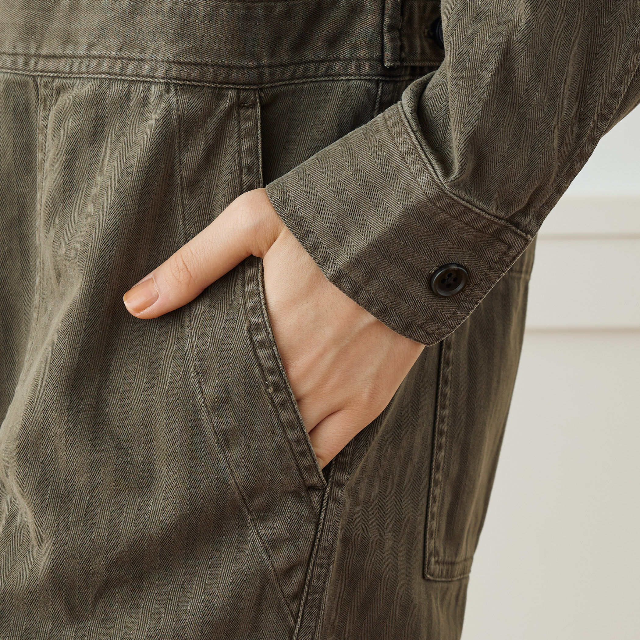 ストレッチヘリンボーン ジャンプスーツ WHBS6963｜トゥモローランド