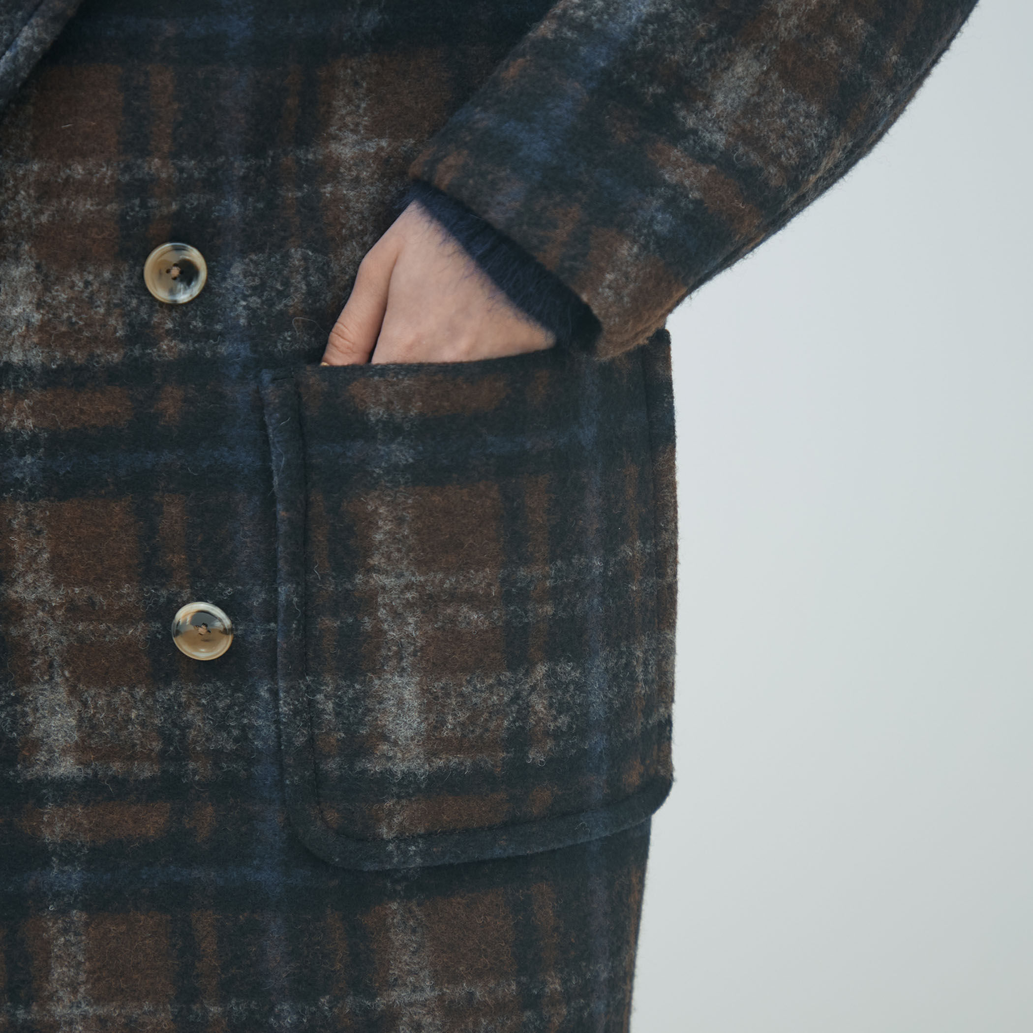 ボンディングチェック ダブルブレストコート｜トゥモローランド 公式通販