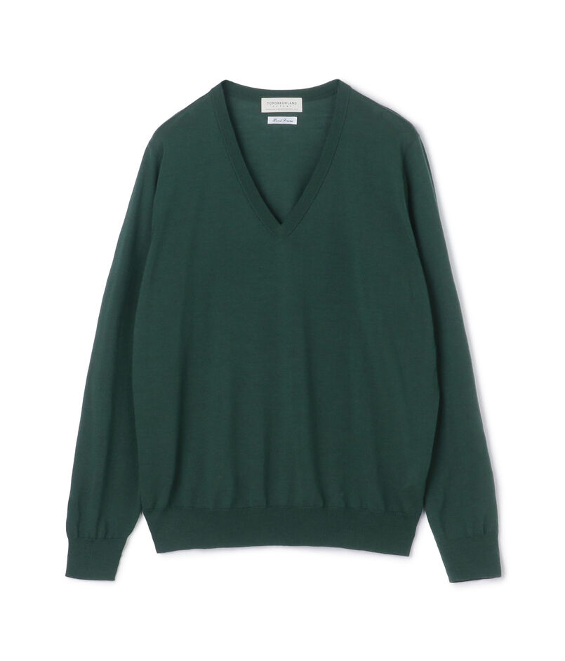 TOMORROWLAND tricot スーパーファインメリノウール Vネックプルオーバー S-WOOL