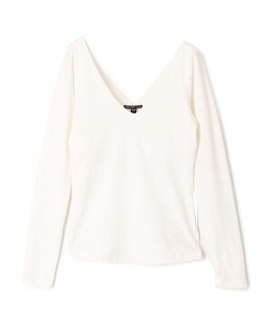 コットンストレッチ ディープVネックTシャツ WLSR3044