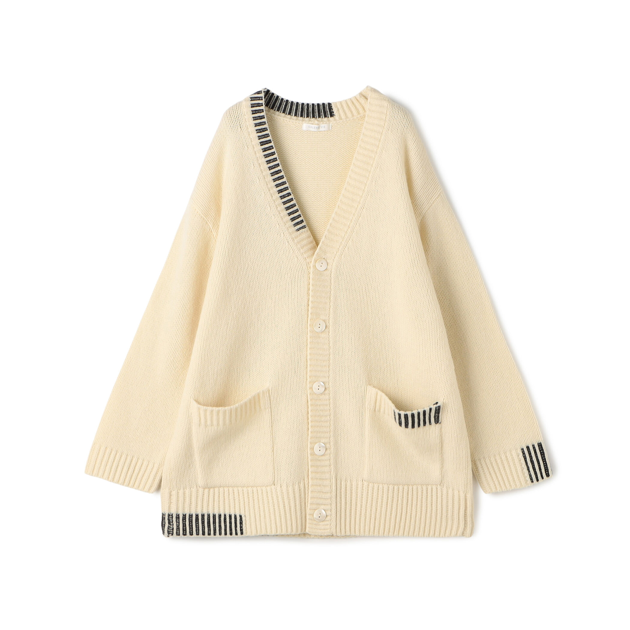 パーシャルストライプ Vネックカーディガン｜トゥモローランド 公式通販