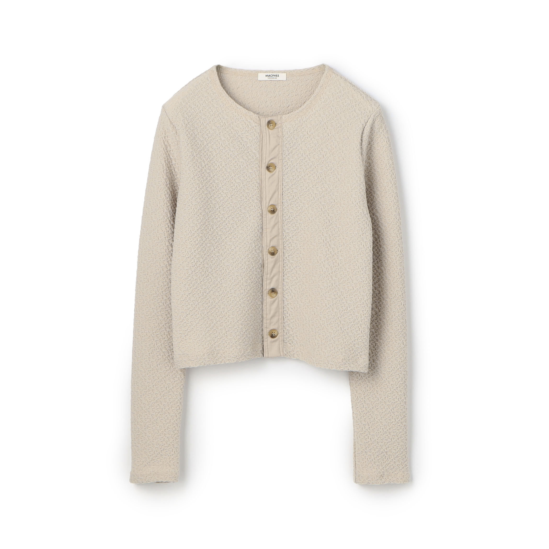 アイボリー カーディガン ブライトジャカード クルーネックカーディガン｜トゥモローランド 公式通販