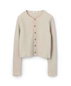 ブライトジャカード クルーネックカーディガン