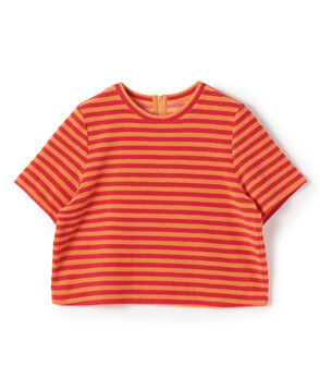 パイルボーダー ハーフスリーブプルオーバー