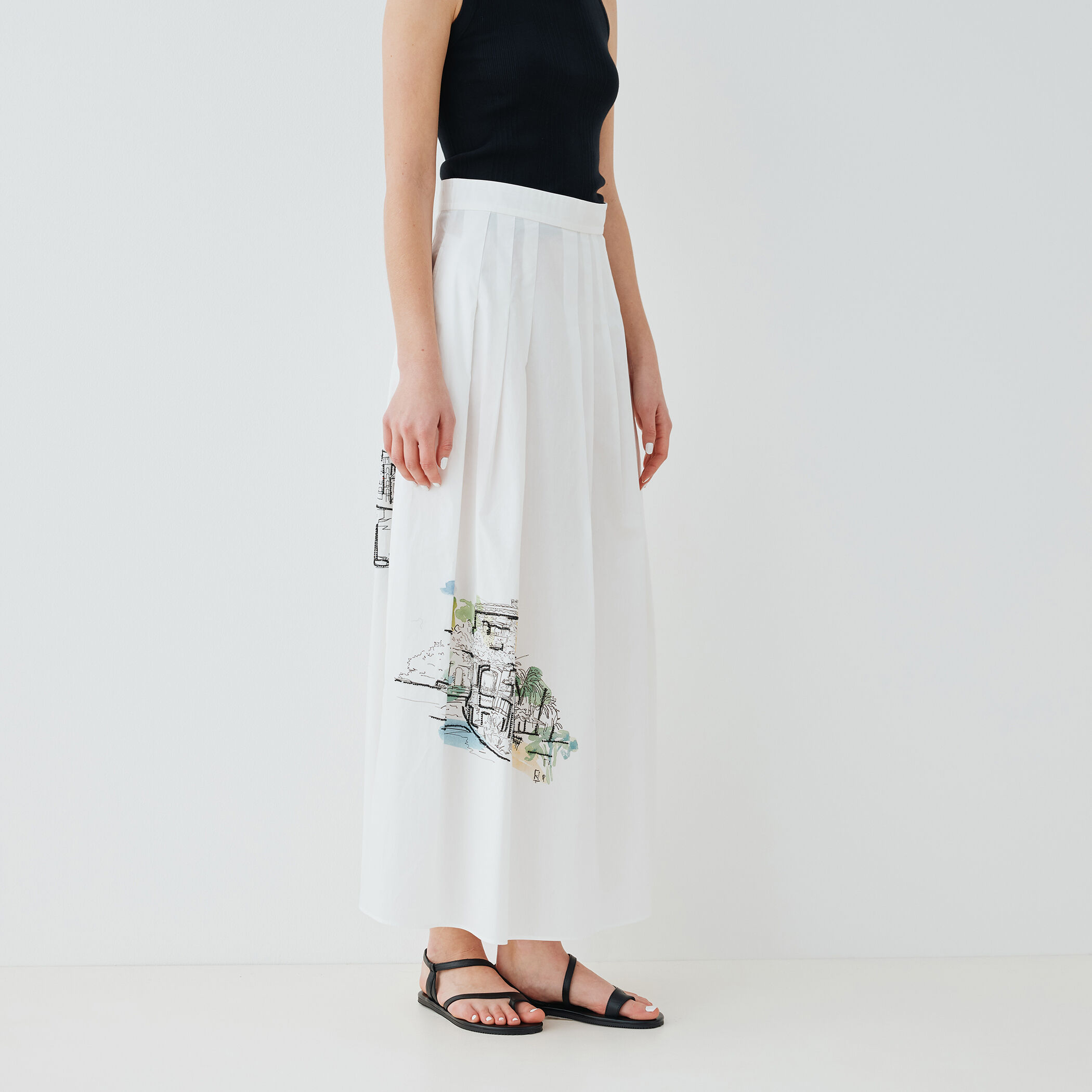 Landscape Embroidery Skirt｜トゥモローランド 公式通販