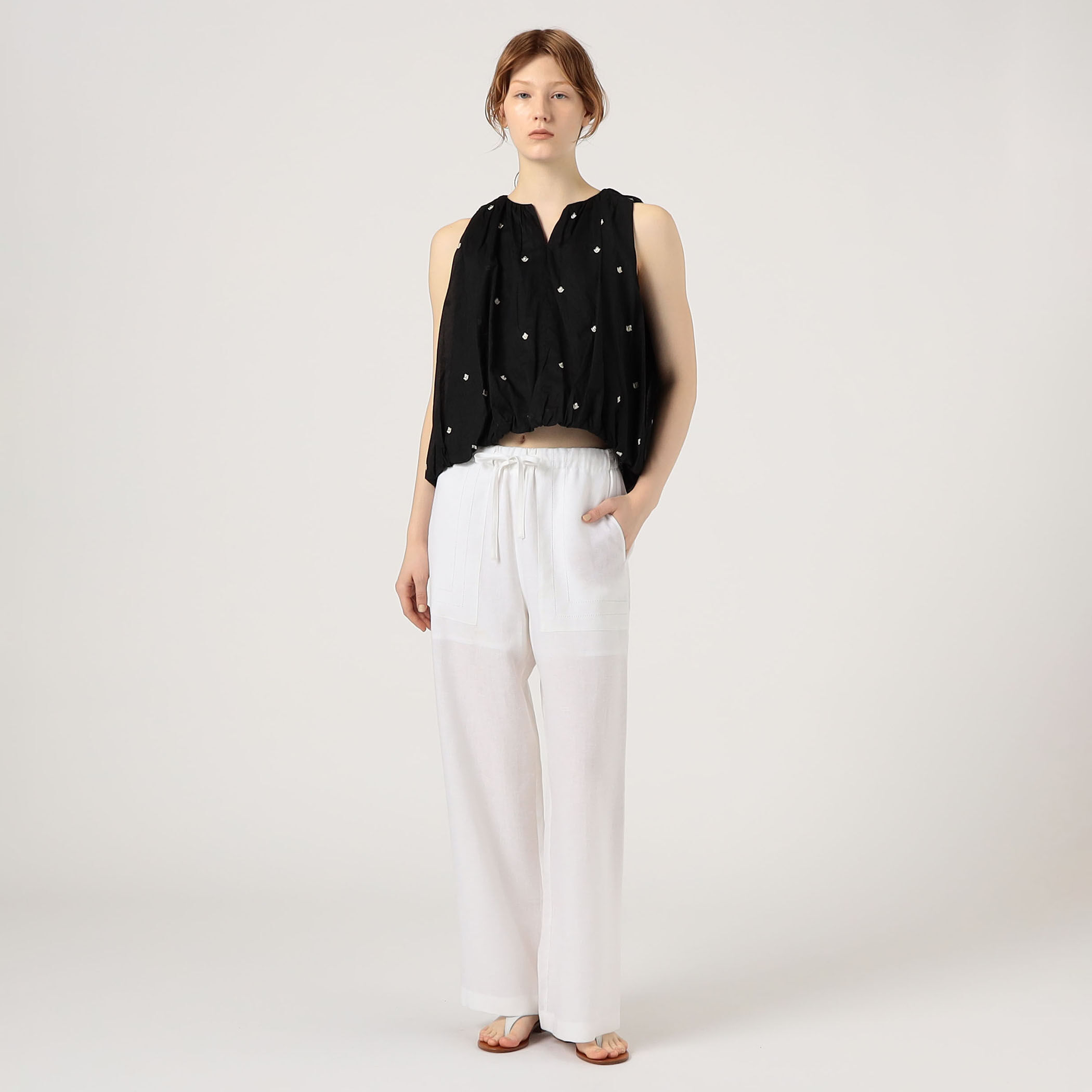 別注】ne Quittez pas BLACK DOUBLE ORGANZA トップス