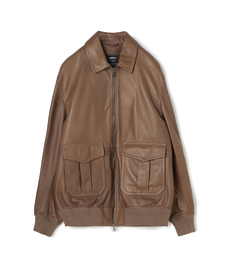 【別注】EMMETI AKRON ラムレザー ブルゾン