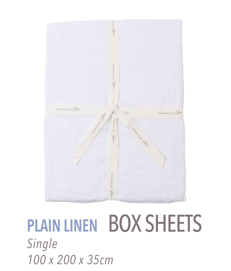 プレーンリネン ボックスシーツ（シングル）