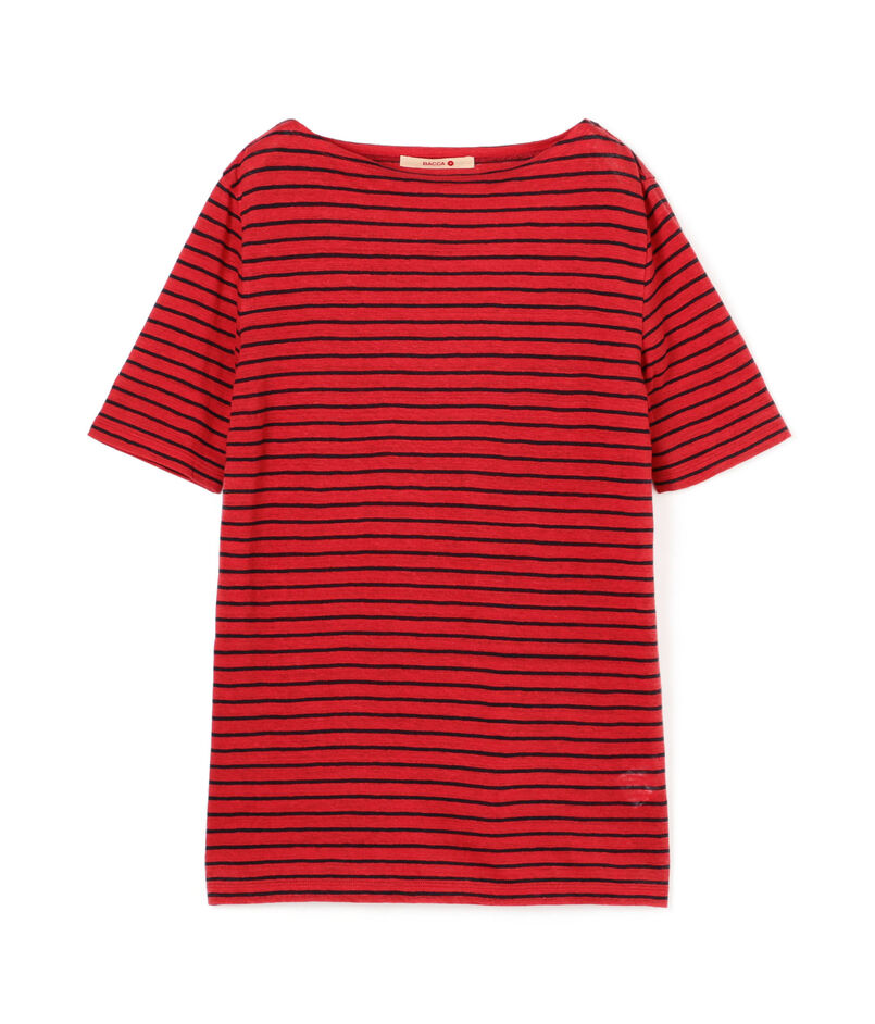 リネンボーダー ハーフスリーブTシャツ