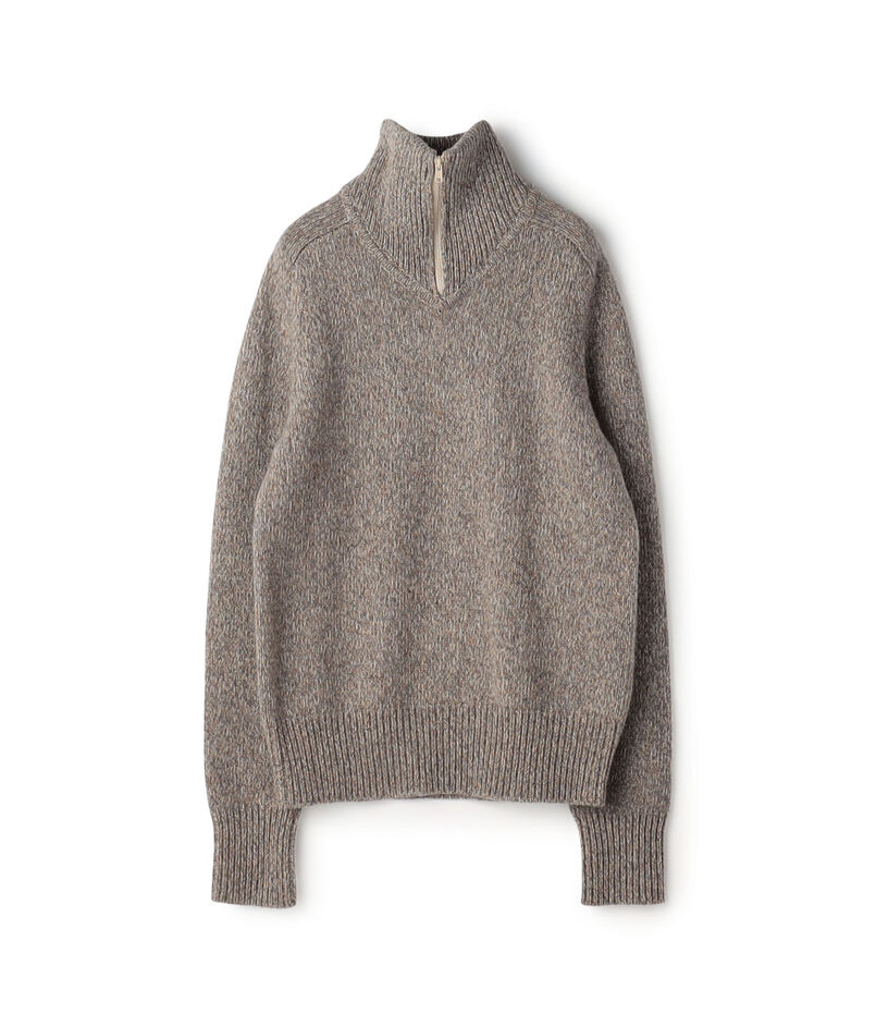 ウールナイロンメランジ ジップアッププルオーバー ウールナイロンメランジ ジップアッププルオーバー