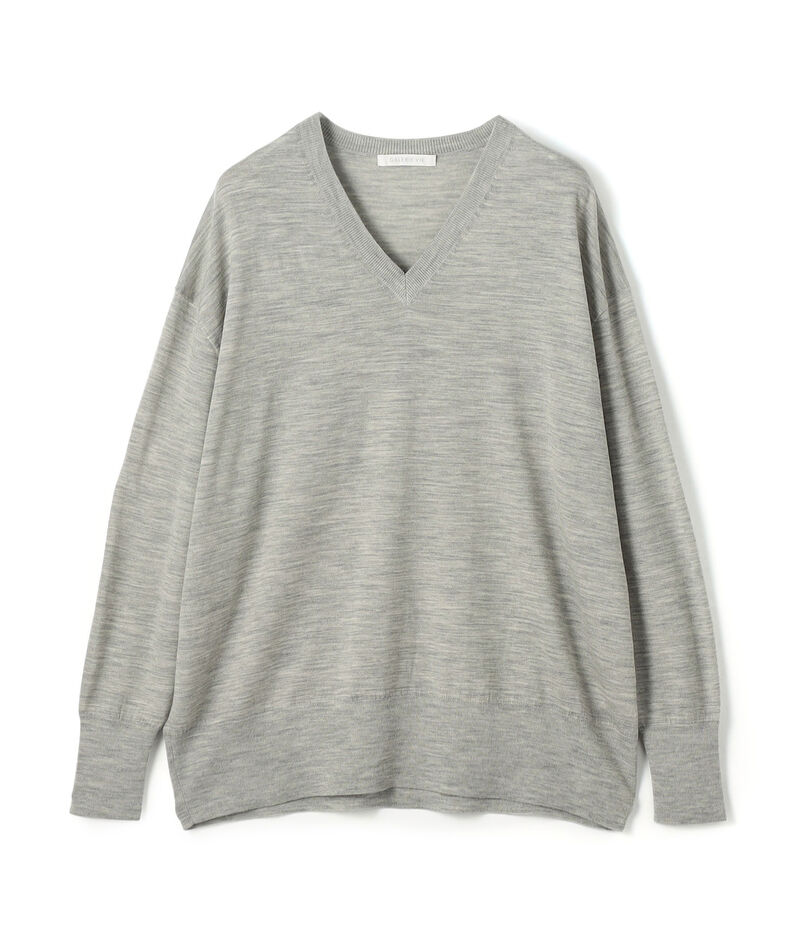 プレーンウール Vネックプルオーバー