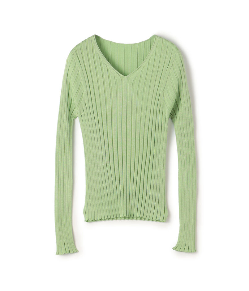 ドメスティックスパンシルク Vネックプルオーバー