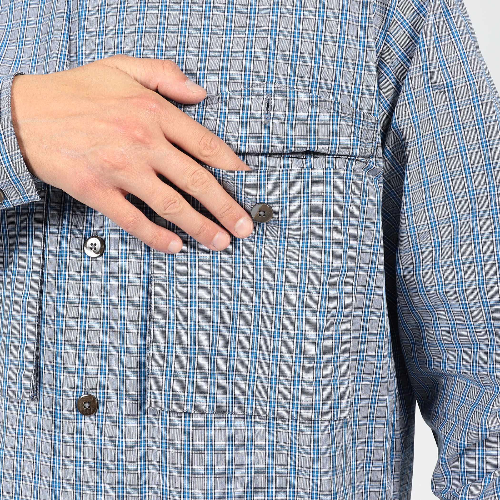 JAN MACHENHAUER Ziggy Shirt コットンダブルポケット チェックシャツ