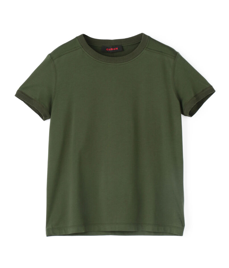 コットン リブコンビクルーネックプルオーバー